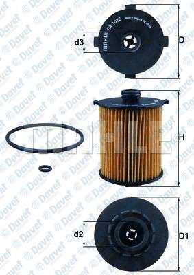 MAHLE OX1075D Yag Filtresi Volvo S60 13- S90 16-